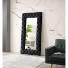 Modrest Legend - Transitional Black Velvet Floor Mirror image