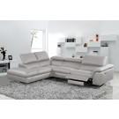 Divani Casa Maine - Modern Medium Grey Eco-Leather Left Facing Sectional Sofa with Recliner image