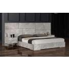 Nova Domus Marbella - Italian Modern Grey Marble Bed w/ 2 Nightstands