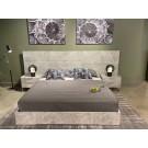 Nova Domus Marbella - Italian Modern Grey Marble Bed w/ 2 Nightstands