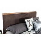 Modrest Marshall Mid-Century Modern Brown Fabric & Walnut Bed