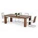 Modrest Maxi - Modern Walnut & Stainless Steel Dining Table image