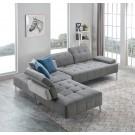 Divani Casa Nash - Modern Grey Fabric Sectional Sofa Adjustable Backrest