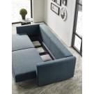 Divani Casa Fredonia Modern Blue-Green Fabric Sofa Bed w/ Storage