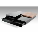 Modrest Ambry Modern Walnut and Black Coffee Table