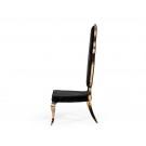 Modrest Mills - Modern Black Velvet Rosegold Dining Chair Set of 2