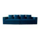 Divani Casa Mobray - Glam Blue & Gold Fabric Sofa image