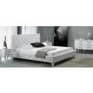 Modrest Monte Carlo - White Leatherette Modern Twin Bed with Crystals