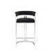 Modrest Munith - Modern Black Velvet & Stainless Steel Bar Chair image