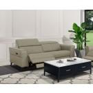 Divani Casa Nella - Modern Light Grey Leather 3-Seater Sofa w/ Electric Recliners image