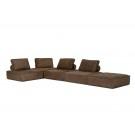 Divani Casa Nolden - Modern Brown Fabric Modular Sectional Sofa image