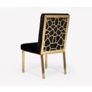 Modrest Reba Modern Black Velvet & Gold Dining Chair (Set of 2)