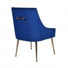 Modrest Castana Modern Blue Velvet & Gold Dining Chair (Set of 2)