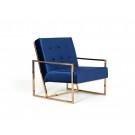 Modrest Samara Modern Blue & Gold Accent Chair image