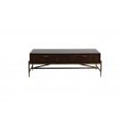 Modrest Shane - Modern Acacia & Brass Coffee Table image