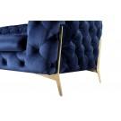 Divani Casa Sheila - Transitional Dark Blue Fabric Loveseat