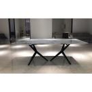 Modrest Stetson - Modern White Ceramic & Smoked Ash Dining Table image