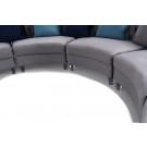 Divani Casa Darla - Modern Grey Velvet Curved Sectional Sofa