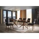 Modrest Utah - Modern Walnut and Brown Eco-Leather Dining Chair- Set of 2