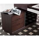 Modrest Ezra Modern Brown Oak and Grey Office Desk w/ Side Cabinet