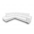 Coronelli Collezioni Viola - Italian Contemporary White Leather Left Facing Sectional Sofa image