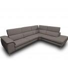 Coronelli Collezioni Viola - Italian Contemporary Grey Leather Right Facing Sectional Sofa image