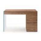 Modrest Volare - Modern Walnut Floating Glass Vanity with Mirror image