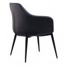 Modrest Wilson - Modern Grey Velvet & Black Dining Chair