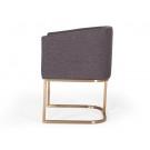 Modrest Yukon Modern Grey Fabric & Antique Brass Dining Chair