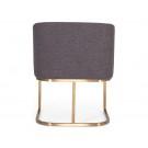 Modrest Yukon Modern Grey Fabric & Antique Brass Dining Chair