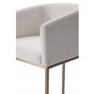 Modrest Yukon - Modern White Fabric & Brushed Bronze Bar Chair