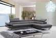 Divani Casa Quebec - Modern Dark Grey Eco-Leather Right Facing Sectional Sofa image