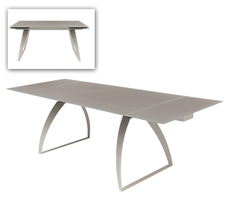 Modrest Pittson - Modern Extendable Grey Glass Dining Table image