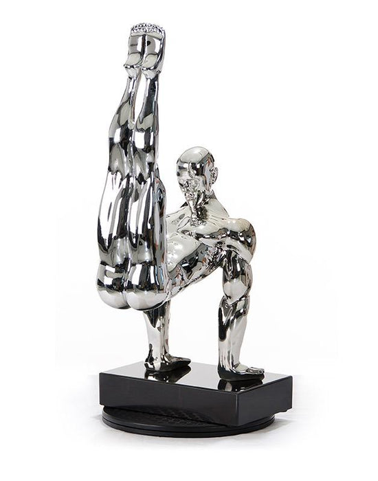 Sz0173 Silver Gymnast Modern Sculpture