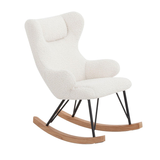 Modrest Hamlin - Modern White Fabric Kids Rocking Chair image