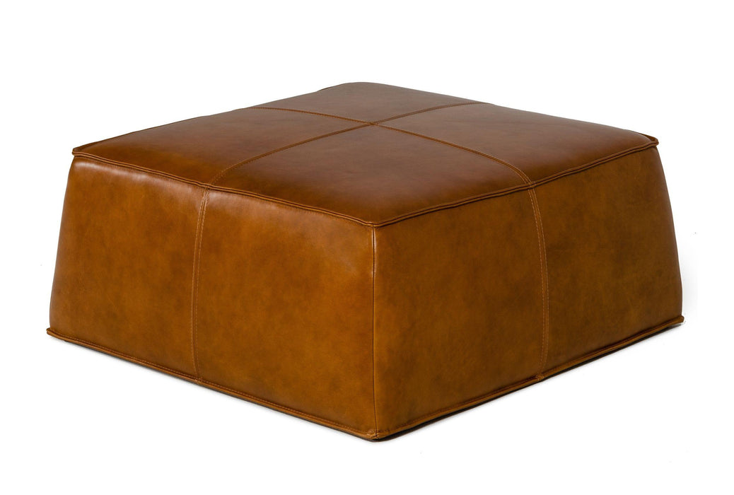 Divani Casa April -  Modern Camel Leather Square Ottoman image