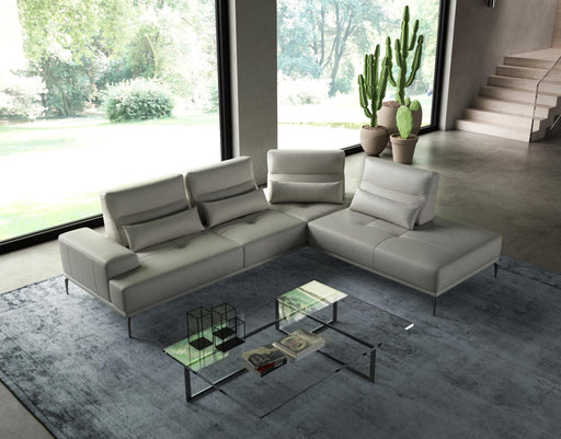 Coronelli Collezioni Sunset - Contemporary Italian Grey Leather Right Facing Sectional Sofa image