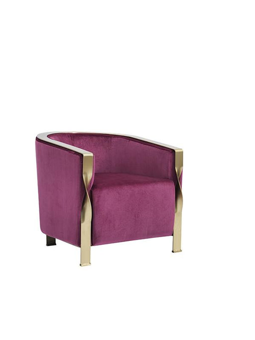 Divani Casa Anthony Modern Pink & Gold Accent Chair image