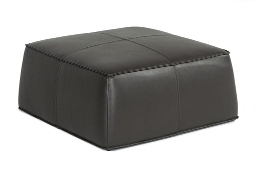 Divani Casa April - Modern Dark Grey Leather Square Ottoman image