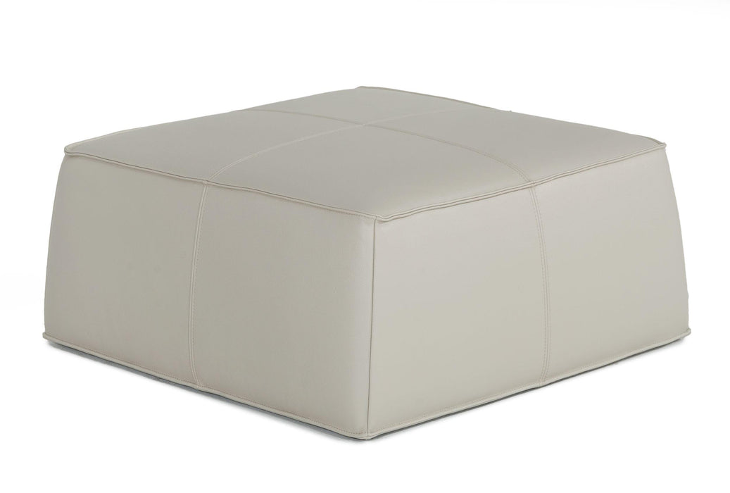 Divani Casa April - Modern Light Grey Leather Square Ottoman image