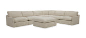 Divani Casa Fedora - Modern White Fabric Sectional Sofa + Ottoman image