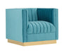 Divani Casa Oneida Modern Blue Velvet Lounge Chair image