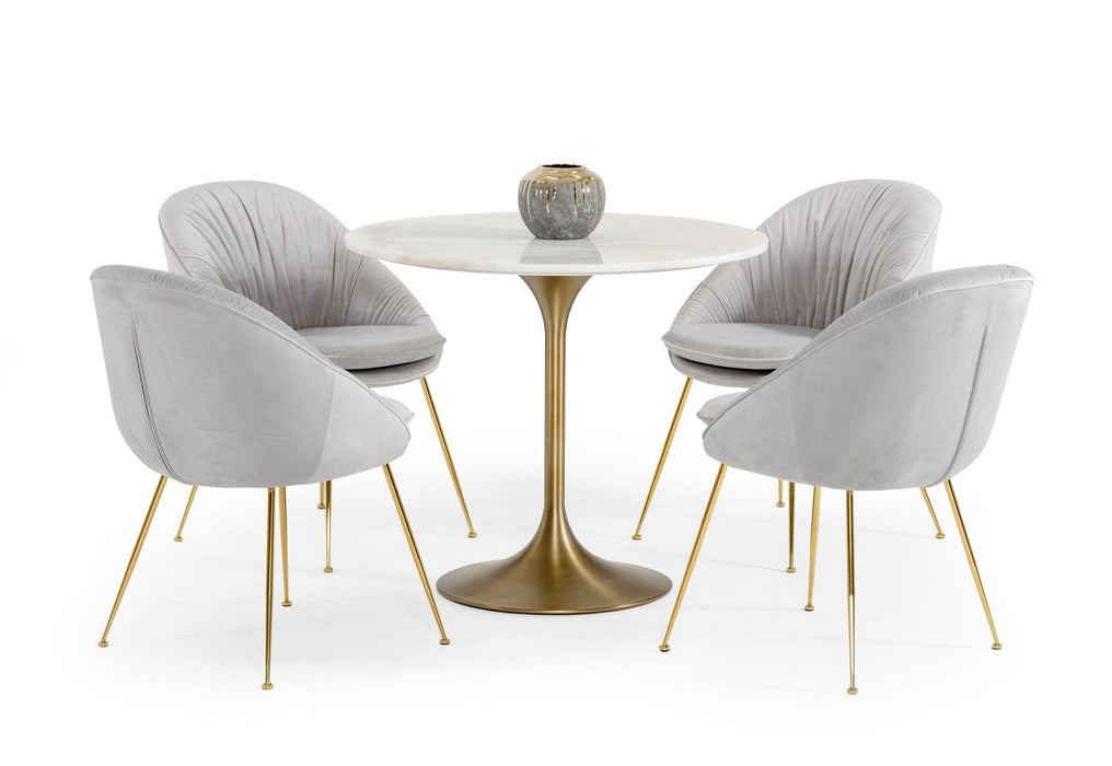 Modrest Collins - Glam White Marble & Gold Dining Table image