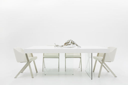 Modrest Encino Modern White & Glass Dining Table image