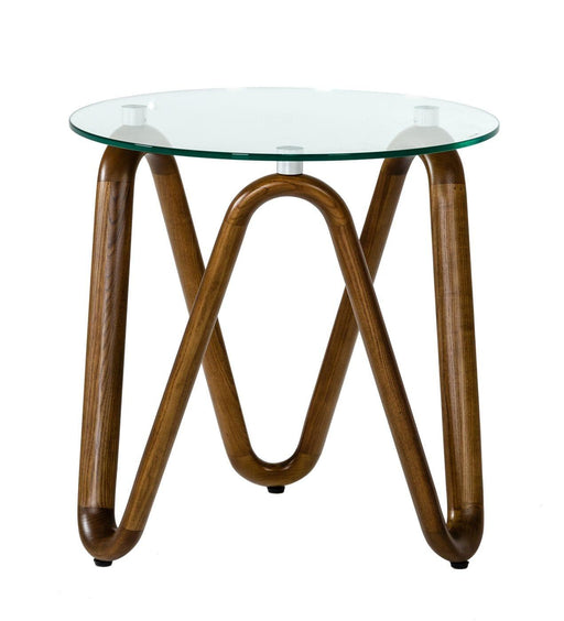 Modrest Lassen - Modern Glass & Walnut End Table image