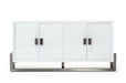 Modrest Lenny - Modern White High Gloss & Stainless Steel Gun Metal Buffet image