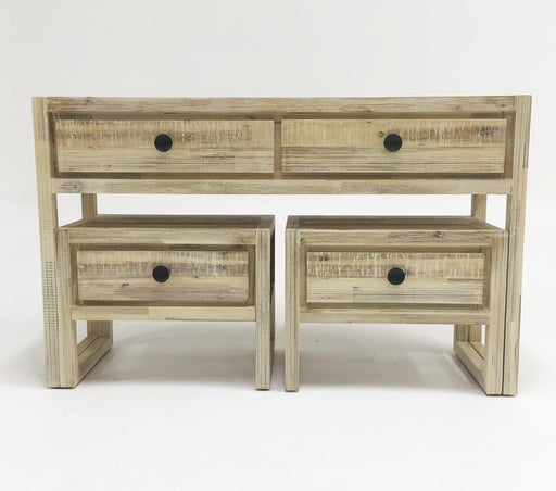 Modrest Mandy Modern White Washed Acacia Console & End Table Set image