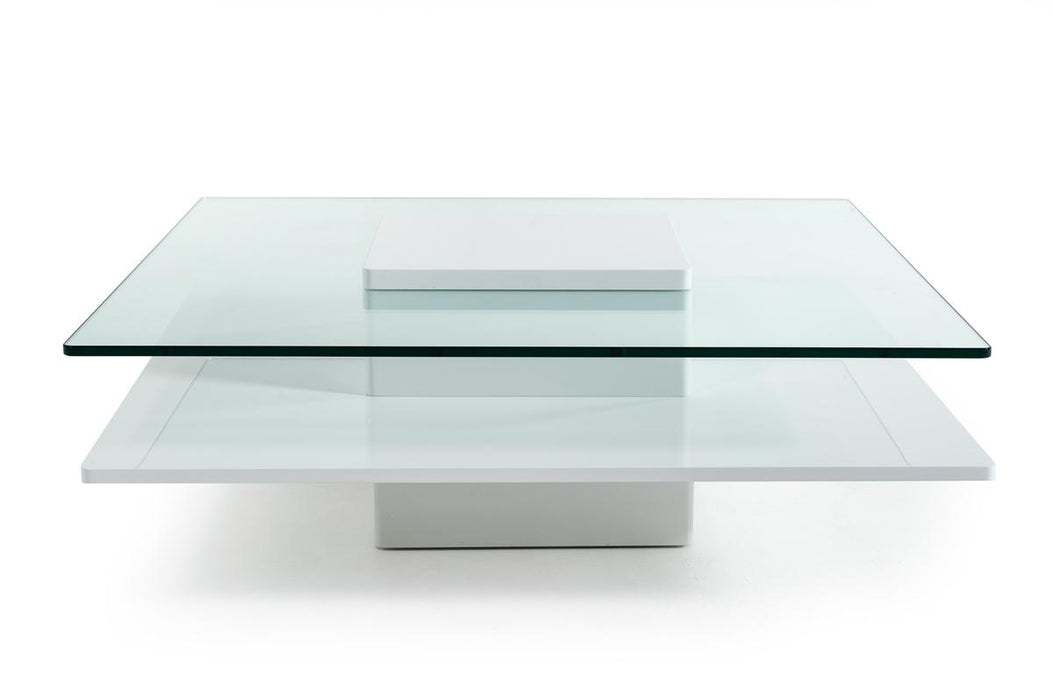 Modrest Emulsion - Modern White Glass Coffee Table image