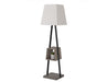 Modrest Cortez Modern Black Metal & Faux Concrete Floor Lamp image