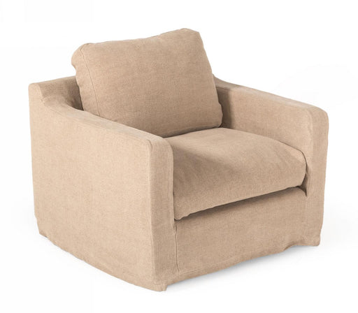 Divani Casa Admiral - Modern Classic Sand Fabric Armchair image